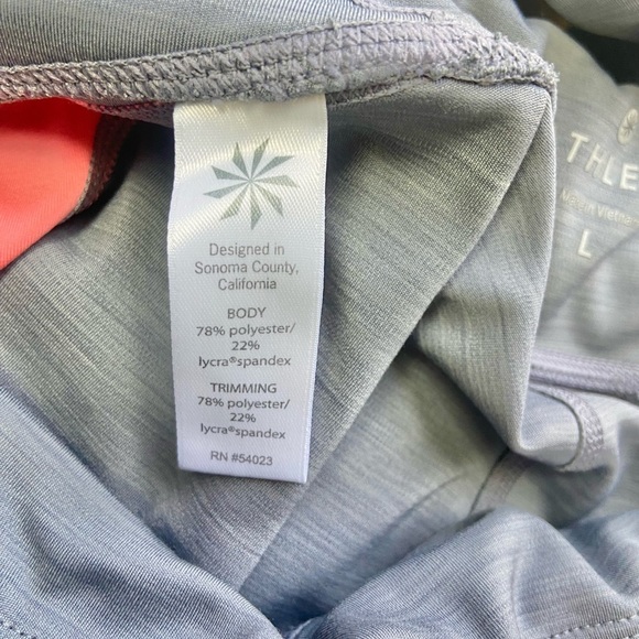 Athleta Colorblock Sonar Capri Athletic Legging Midrise Sz Large Pink Blue Grey‎ - Picture 14 of 14